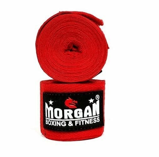 Morgan Cotton Boxing Hand Wraps 180Inch 4M Long Pair - Red