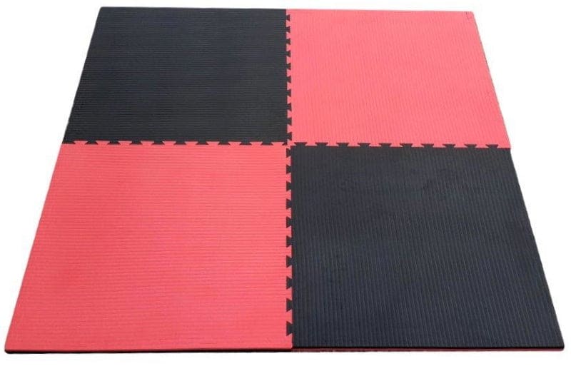 Morgan 2Cm Tatami Jigsaw Interlocking Floor Mats - Red/Black