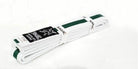 Yamasaki White Martial Arts Belts With Coloured Stripe - Green - 1