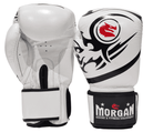 Morgan Elite Boxing Muay Thai Leather Gloves 8 12 16Oz - White - 12OZ