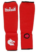 Morgan Elastic Shin Instep Protectors - Red - SMALL