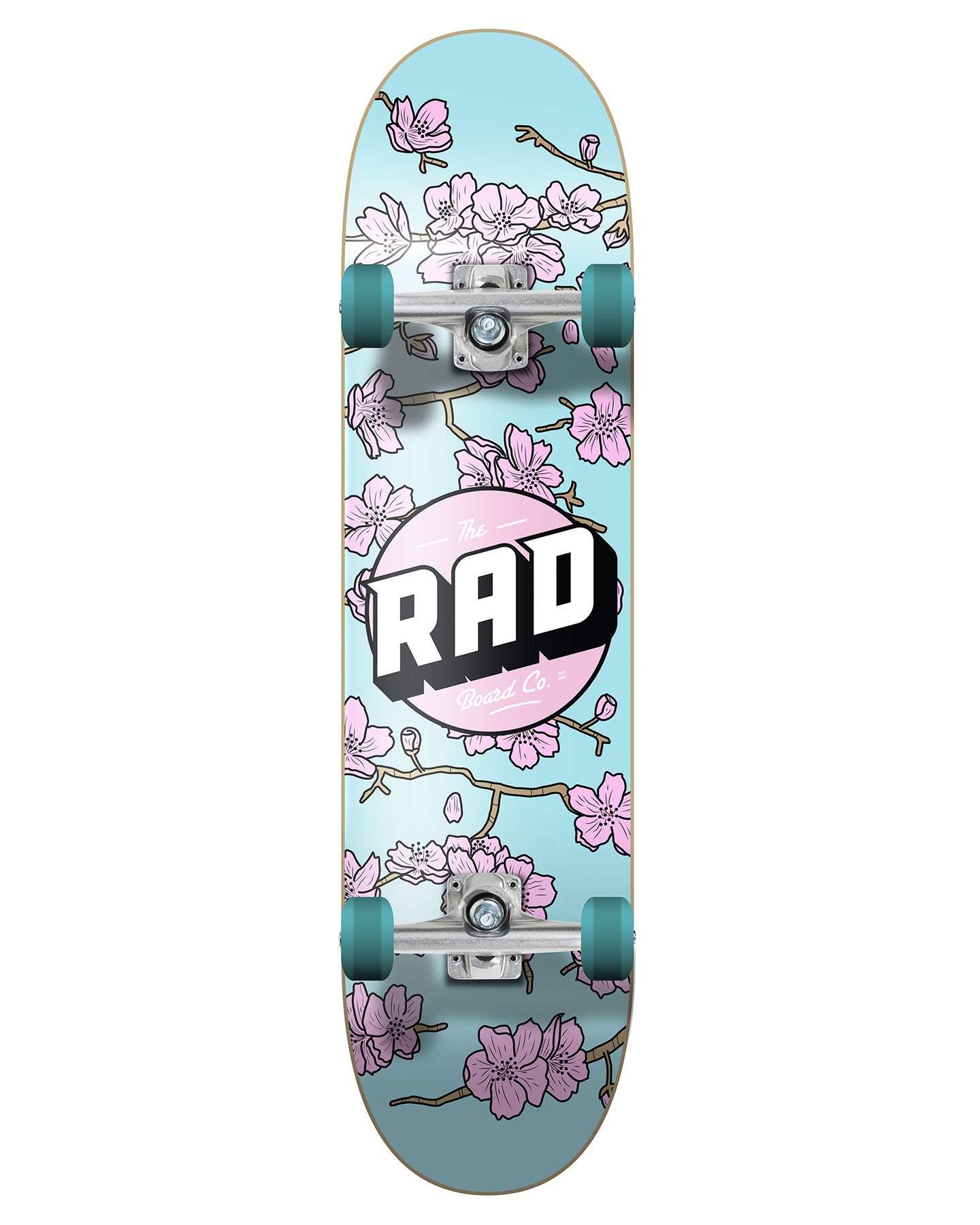 RAD COMPLETE SKATEBOARD DUDE CREW - CHERRY BLOSSOM PINK / BLUE