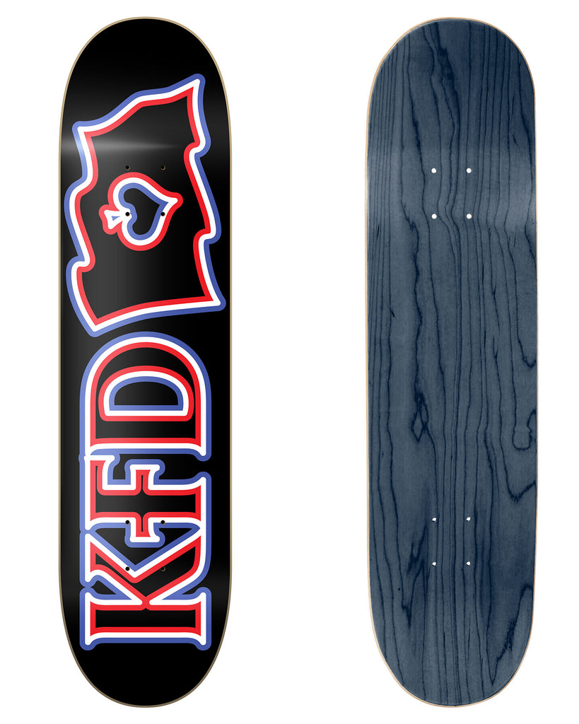 KFD Skateboards Logo Deck "Flagship Patriot" in 8" bottom graphic and deck top view