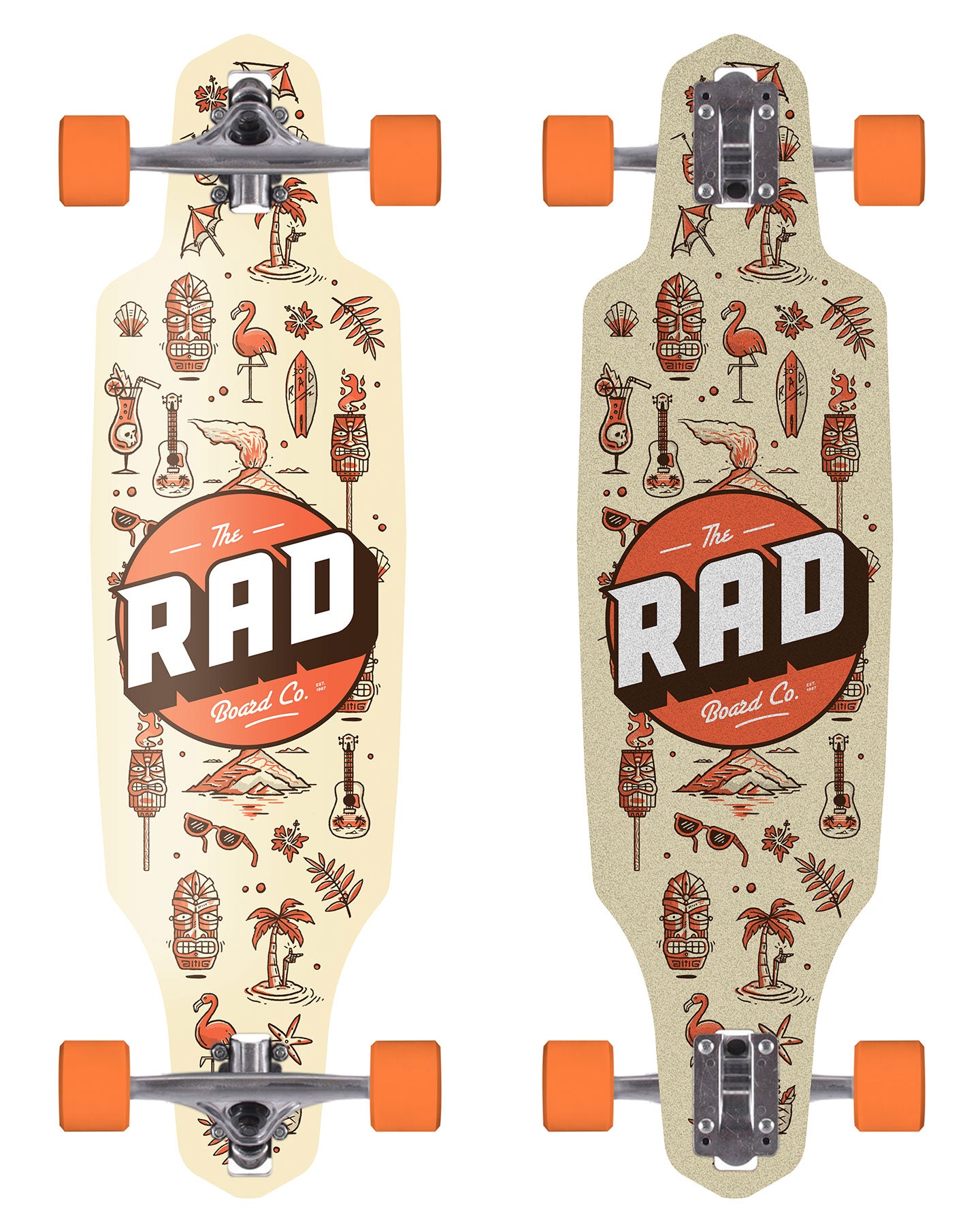 RAD Drop Through Tiki Wallpaper Longboard