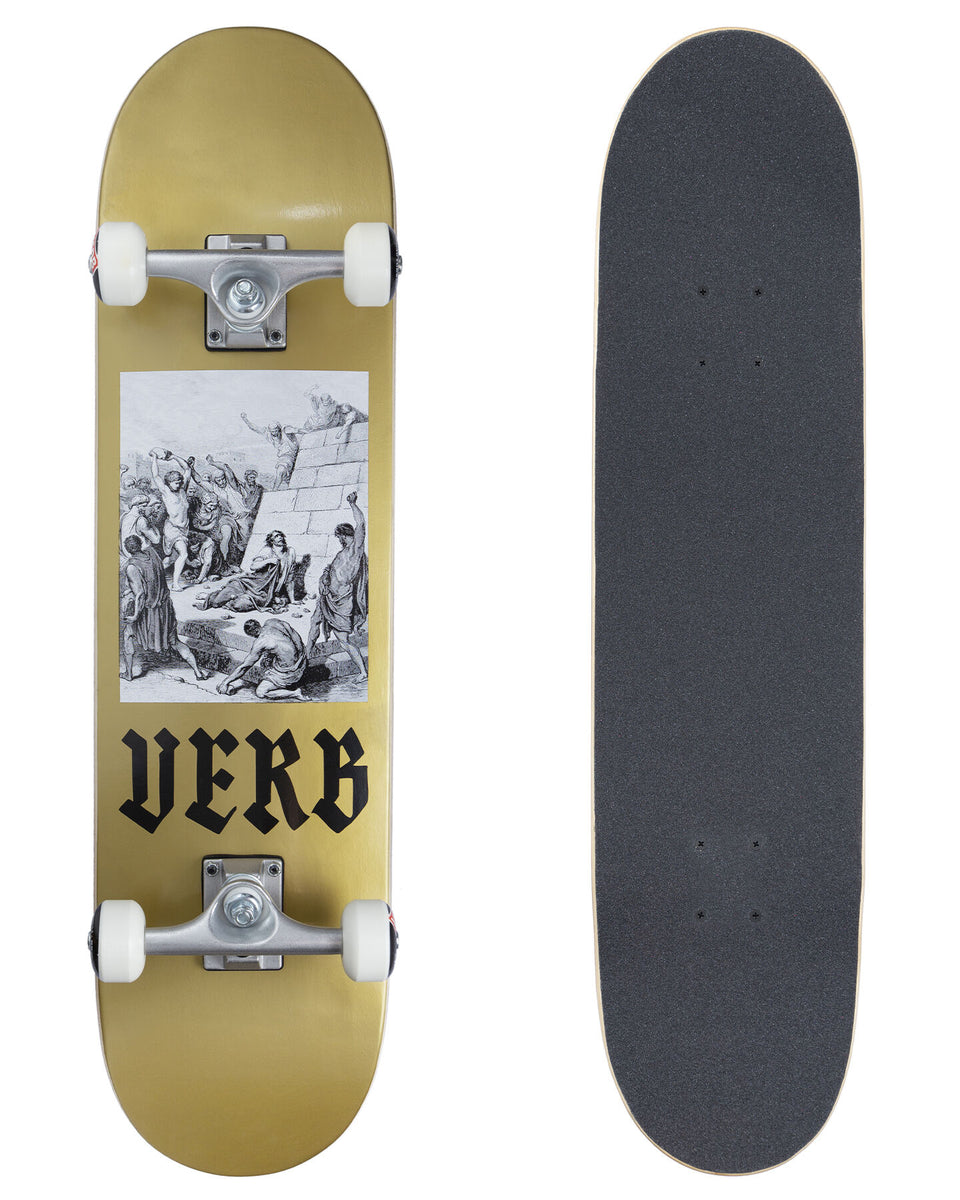 Planche Skate VERB Script Navy 8.0 - Shortboard Complète - Pour Débutants Et Pratique Urbaine