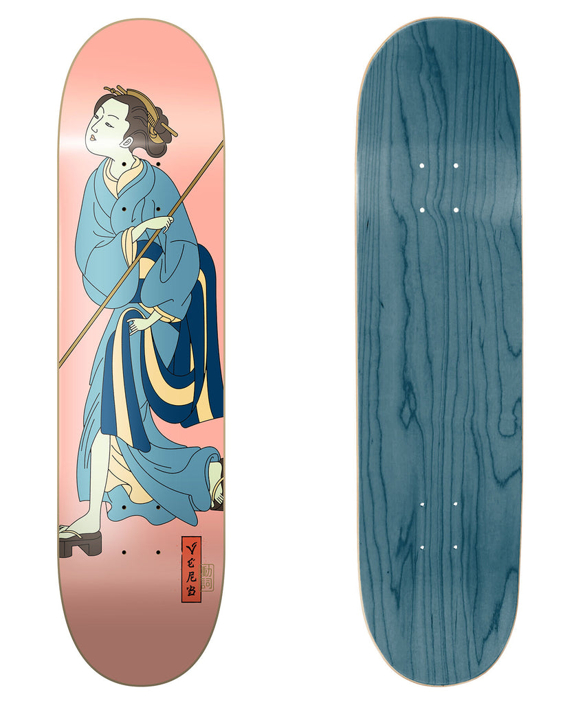 Verb Skateboards Artist Series Deck Adam Hill "Onna-Bugeisha" in 8.125" bottom graphic and deck top view