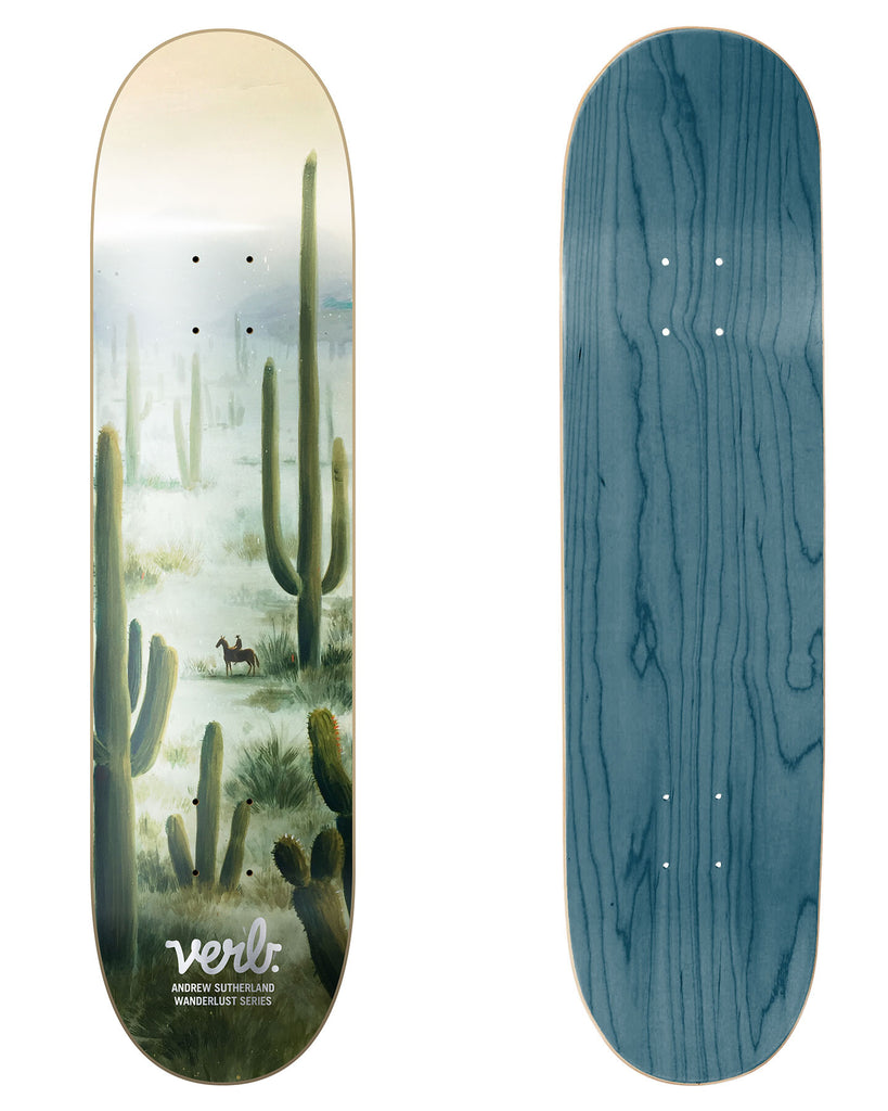Verb Skateboards Artist Series Deck Andrew Sutherland "Desert" in 8.25" bottom graphic and deck top view