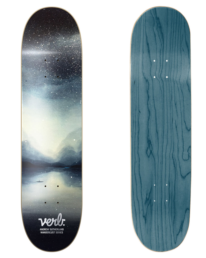 Verb Skateboards Artist Series Deck Andrew Sutherland "Night" in 8.325" bottom graphic and deck top view