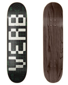 Verb Skateboards Deck "Invader Glow In The Dark White" in 8.25" bottom graphic and deck top view