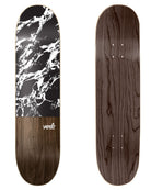 Verb Skateboards Deck "Marble Dip Black / White" in 8" bottom graphic and deck top view