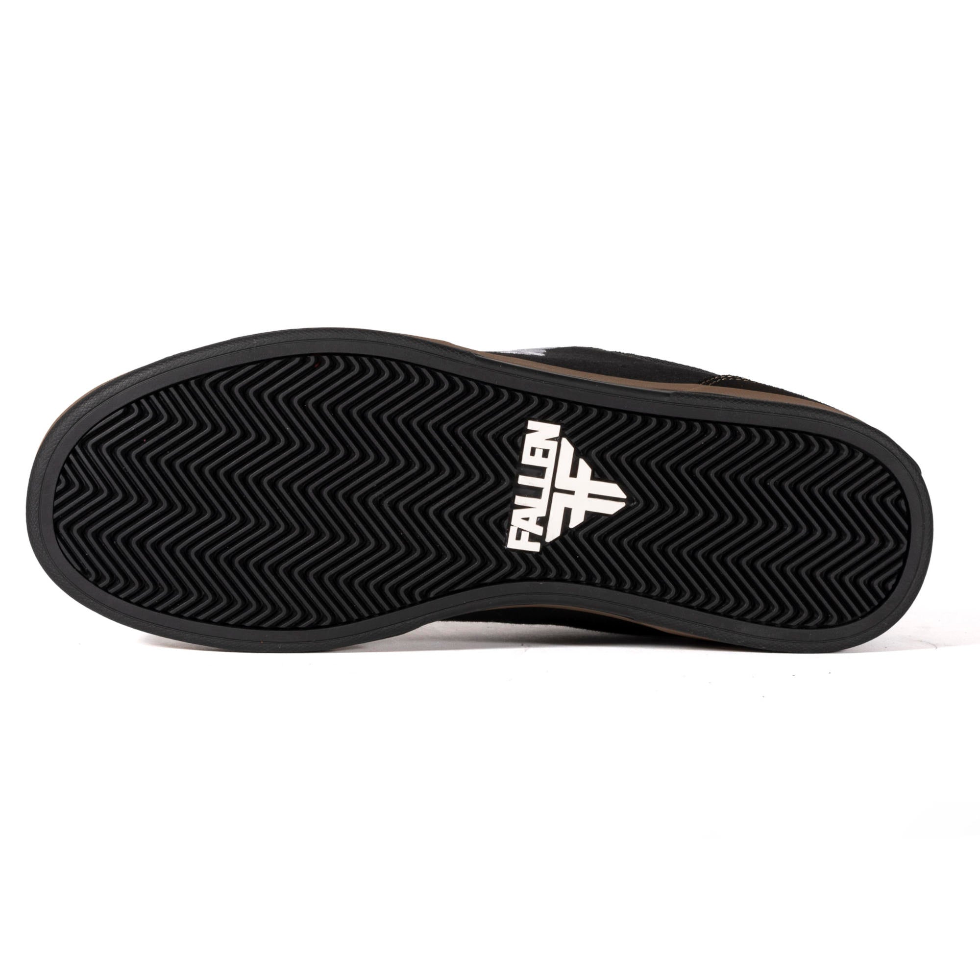 Fallen Footwear Patriot skate shoe in Black / White / Dark Gum  bottom image