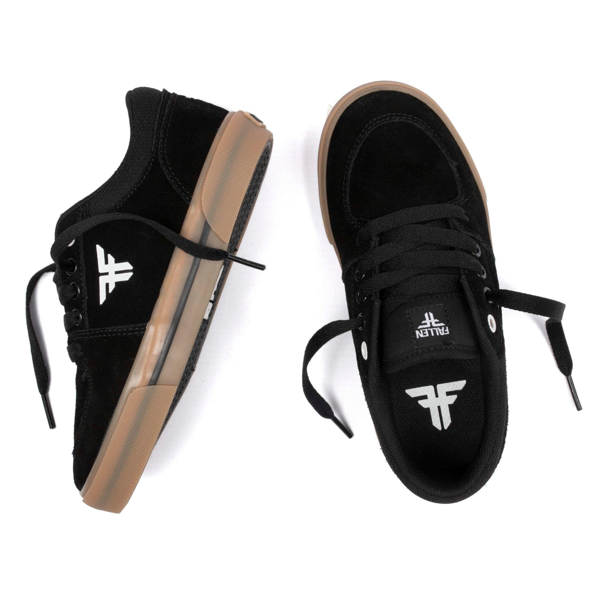 Fallen Footwear Patriot Kids skate shoes in Black / White / Gum hero image