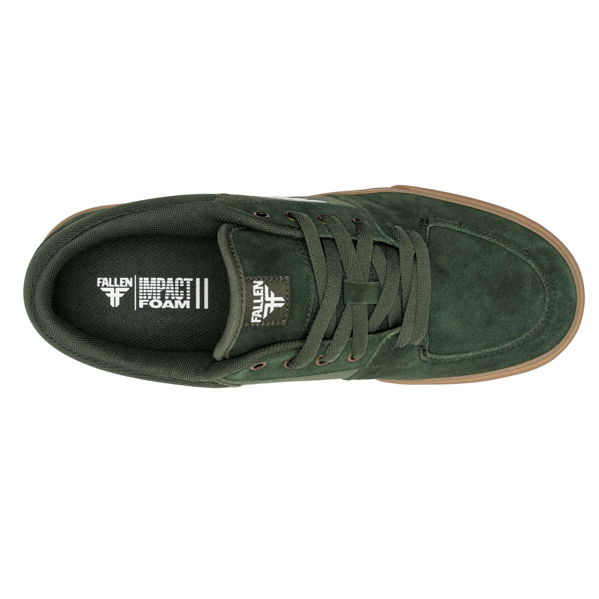 Fallen Footwear Patriot Vulc skate shoes in Forest Green / Gum top image