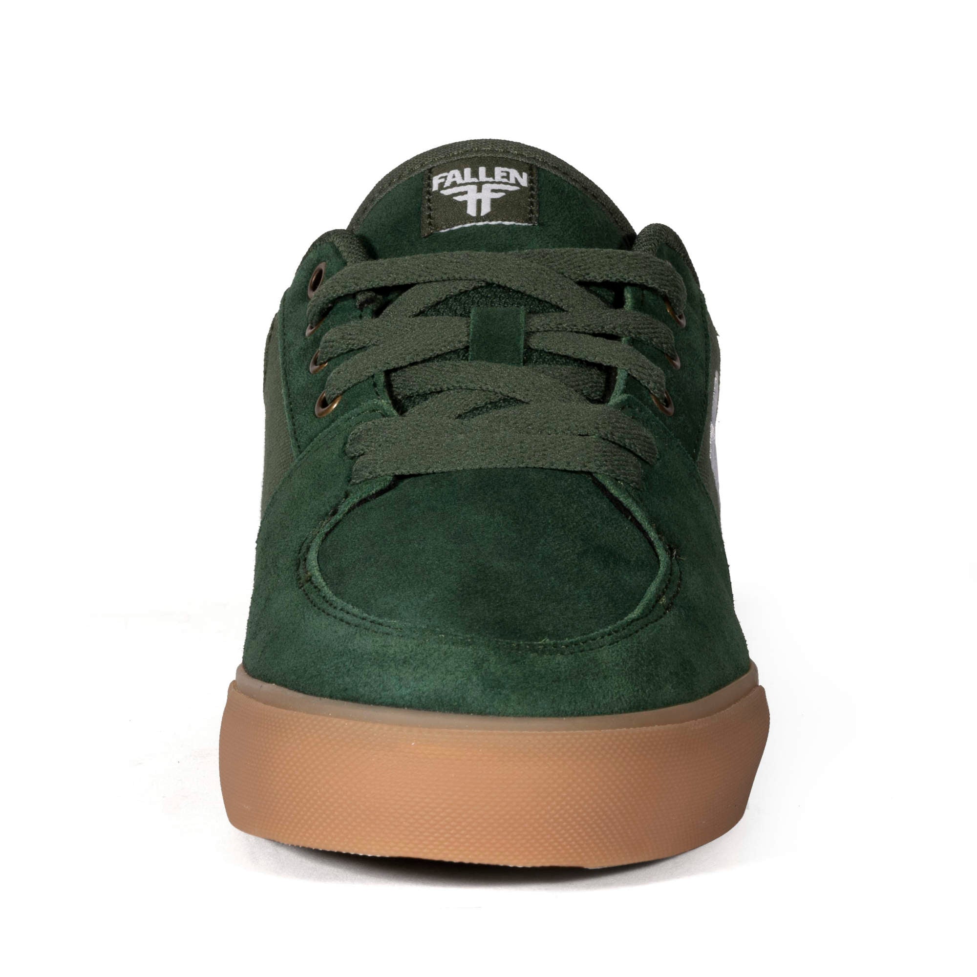 Fallen Footwear Patriot Vulc skate shoes in Forest Green / Gum front image