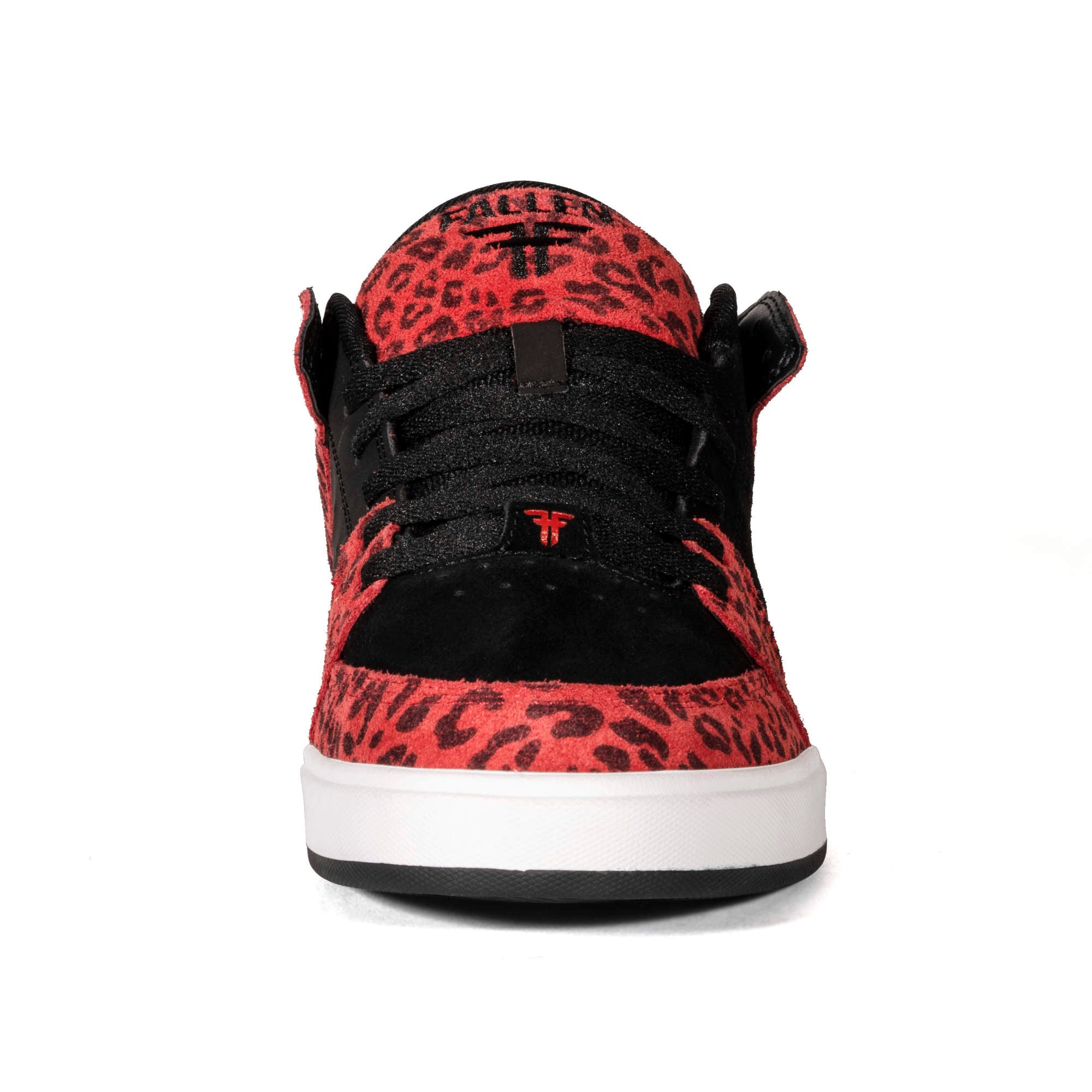 Fallen Footwear Chris Cole Trooper True Fit skate shoes in Black / Red Leopard front image