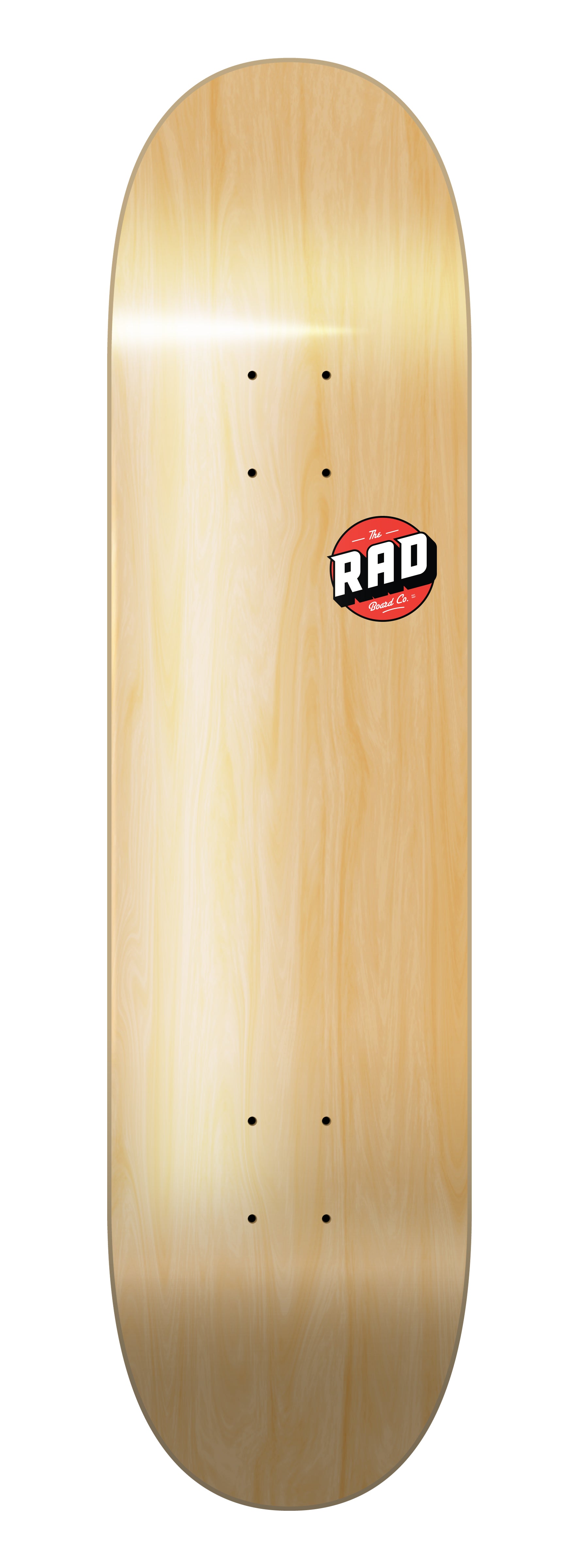 RAD Board Co. Logo Skateboard Deck "Basic Logo Clear" in 8" bottom graphic