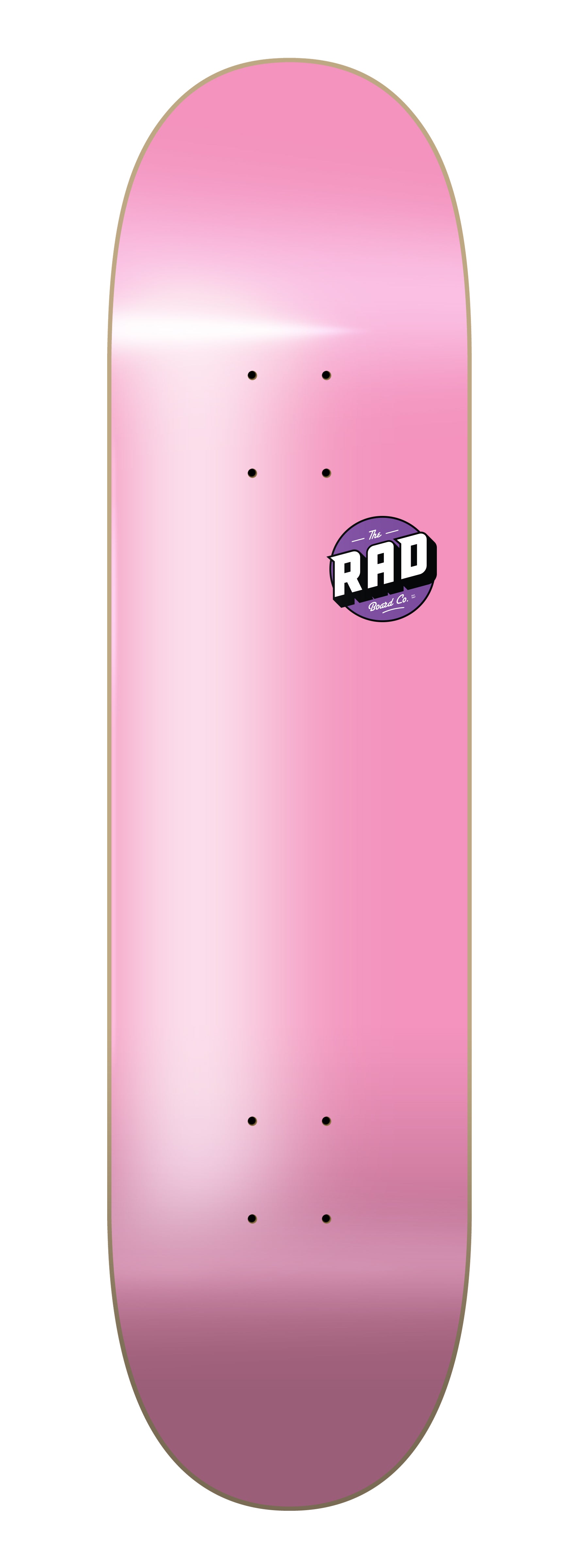 RAD Board Co. Logo Skateboard Deck  "Basic Logo Pink" in 8.125" bottom graphic