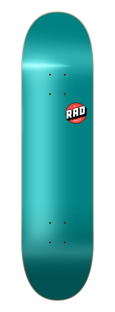 RAD Board Co. Logo Skateboard Deck  "Basic Logo Teal" in 8.25" bottom graphic