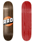 RAD Board Co. Logo Skateboard Deck "Solid Vintage Maple" in 8.125" & 8.375" bottom graphic and deck top view