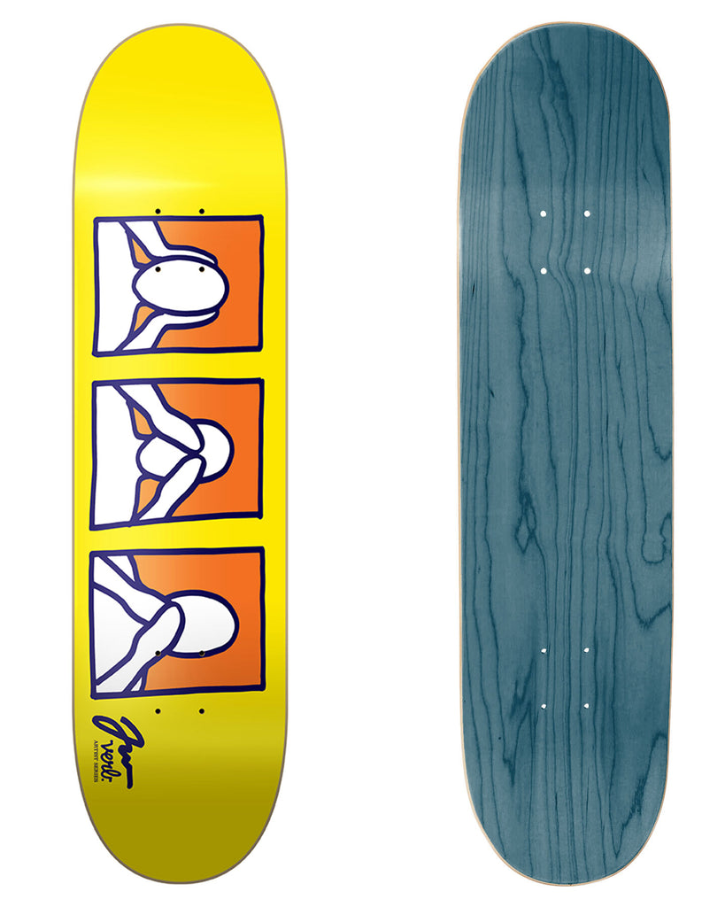 Verb Skateboards Artist Series Deck Jeremy Wray "Hear See Speak" in 8.25" bottom graphic and deck top view