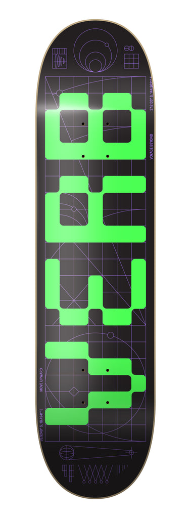 Verb Skateboards Deck "Invader Glow Green" in 7.75" bottom graphic